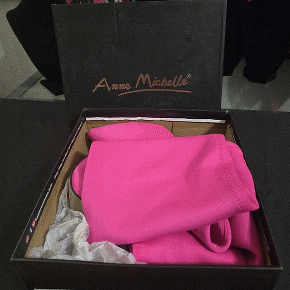 NWT ANN MICHELLE Vibrant " Hibiscus Pink Over the Knee Boots Size 9 Fits L 8 - Picture 5 of 10